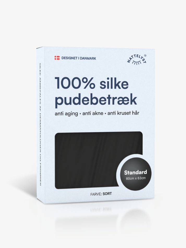 100% Mullbärssiden Örngott (OEKO-TEX) Svart