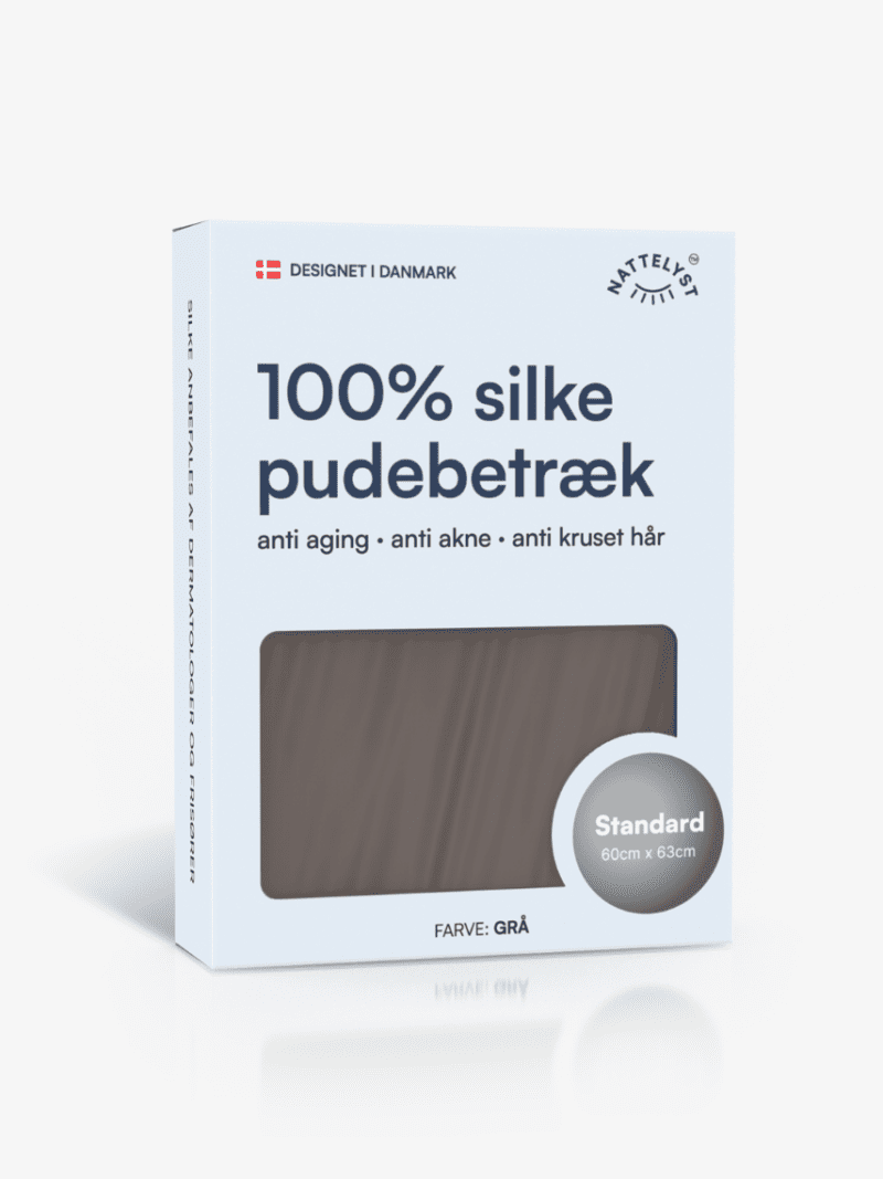 100% Mullbärssiden Örngott (OEKO-TEX) Mörkgrå