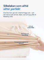 100% Mullbärssiden Kuvertlakan (OEKO-TEX) Beige
