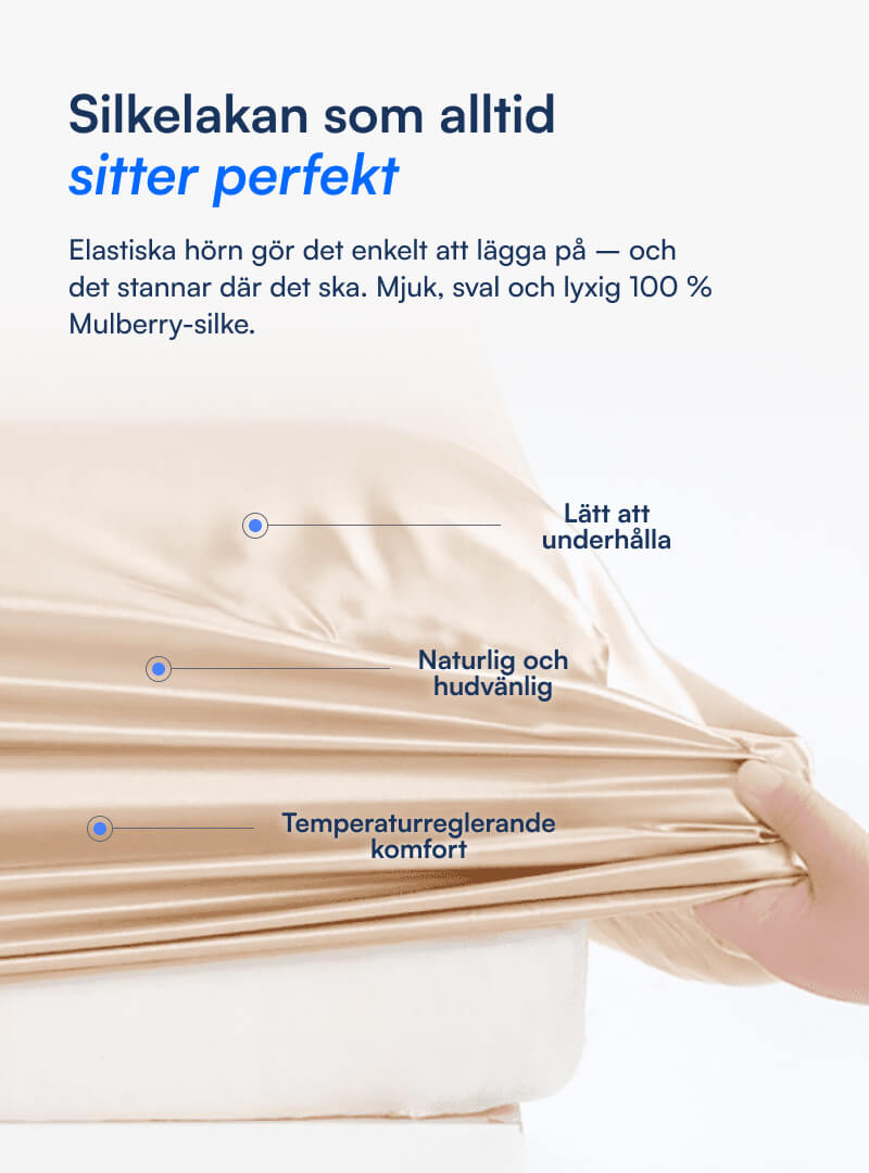 100% Mullbärssiden Kuvertlakan (OEKO-TEX) Beige