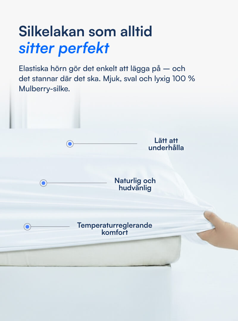 100% Mullbärssiden Kuvertlakan (OEKO-TEX) Vit