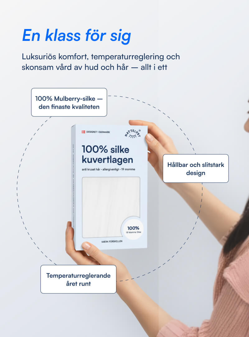 100% Mullbärssiden Kuvertlakan (OEKO-TEX) Vit