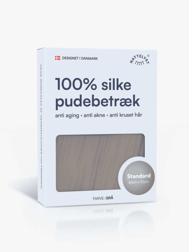 100% Mullbärssiden Örngott (OEKO-TEX) ljusgrå